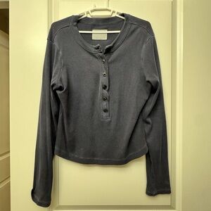 Citizens Of Humanity Drea Waffle Henley in Navy